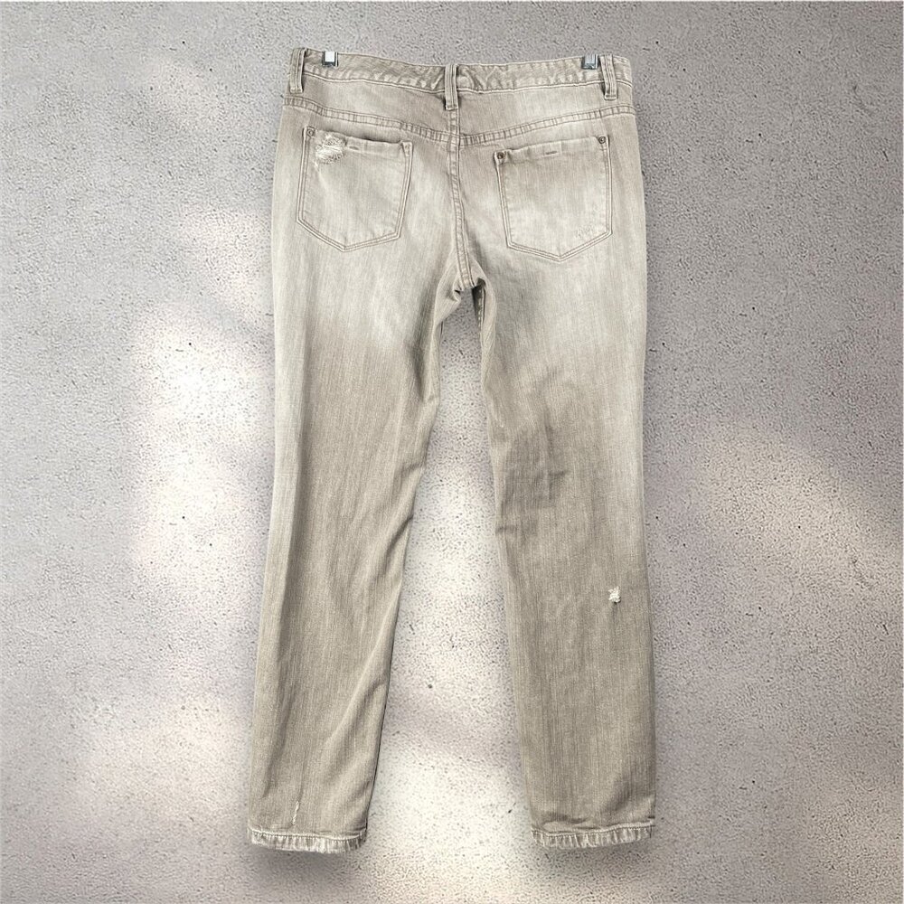 Free People Distressed Skinny Jeans Women’s W31 Khaki Green Stone Washed Y2K - Picture 2 of 8